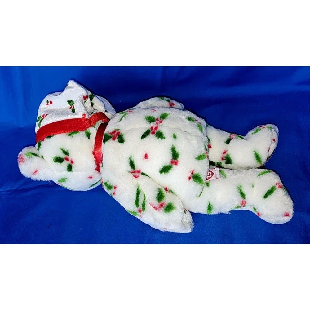 NEW Ty Beanie Buddy VTG Holiday Teddy Bear Holly Christmas Plush 14